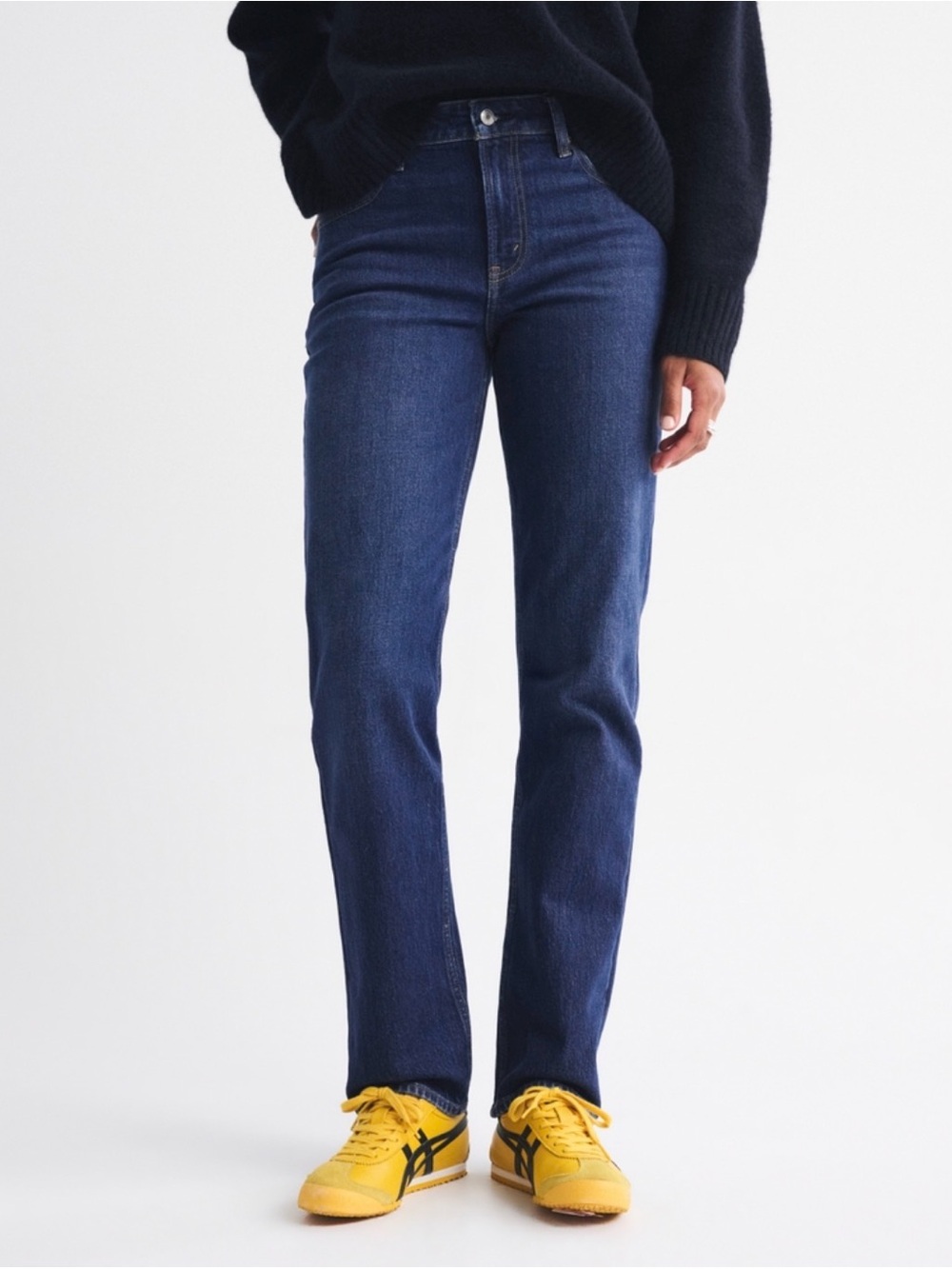 Curve Love Straight Leg Jeans - Dark Blue